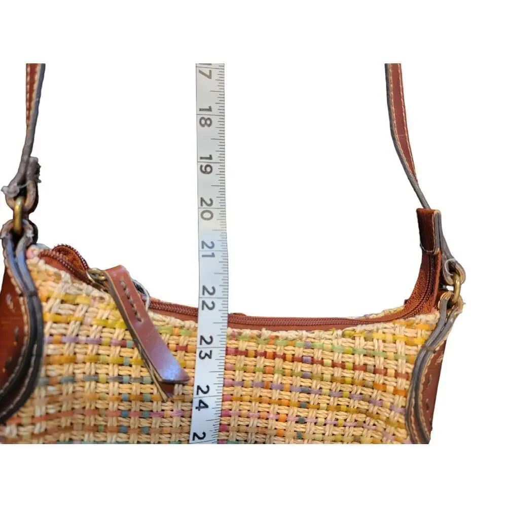 Fossil woven jute crossbody shoulder bag boho summer‎